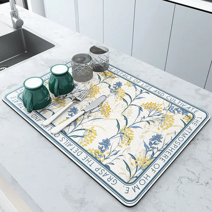 Home Decor Sale Super Absorbent Kitchen Draining Mat for Home Accessories Bathroom Panel Art Interior Design Accents Cut Cost of Living