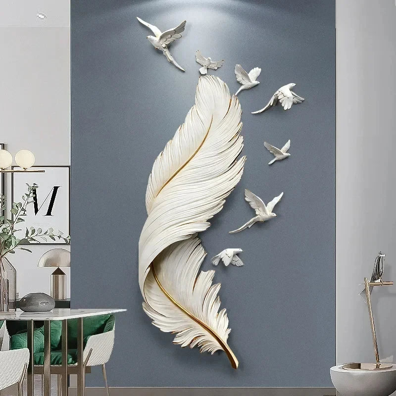 Modern Feather Multi-Panel Wall Art - Luxurious Home Decor with Free Worldwide Shipping