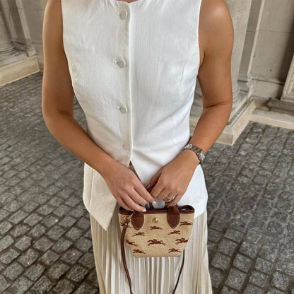 White Sleeveless Vest Women Button Summer Vests for Women Jackets Pink Vest Top Women Streetwear Women's Tailored Vest