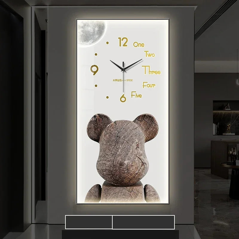 Creative Cartoon Bear LED Wall Clock – A Charming Home Accessory for Modern Spaces