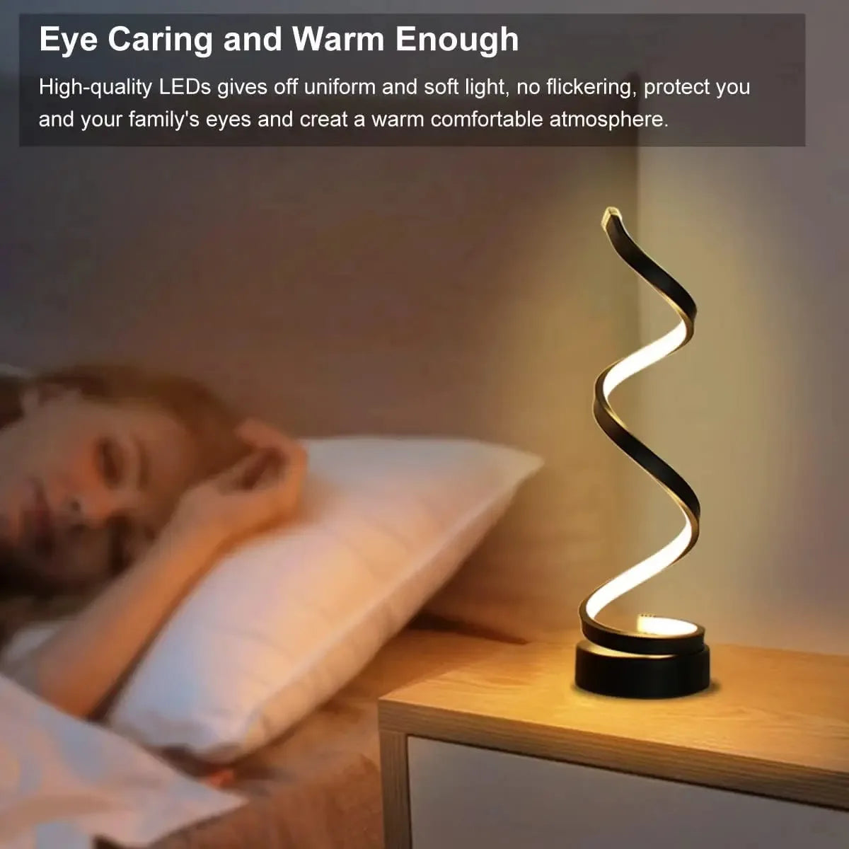 Modern Spiral LED Table Lamp: The Perfect Home Accessory for Living Rooms, Bedrooms, and Offices