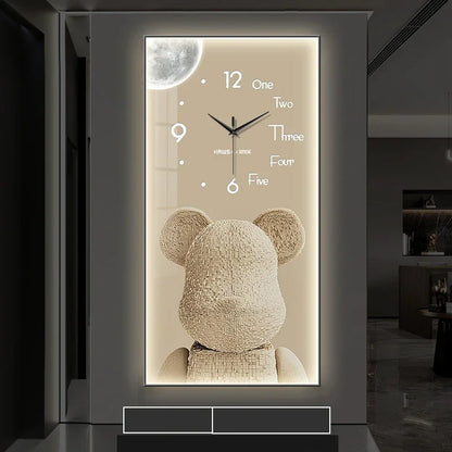 Creative Cartoon Bear LED Wall Clock – A Charming Home Accessory for Modern Spaces