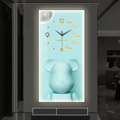 Creative Cartoon Bear LED Wall Clock – A Charming Home Accessory for Modern Spaces