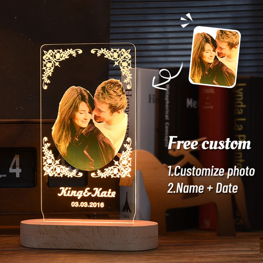 Custom 3D Photo Lamp: A Personalized Home Accessory for Unique Gifts and Interior Design Accents