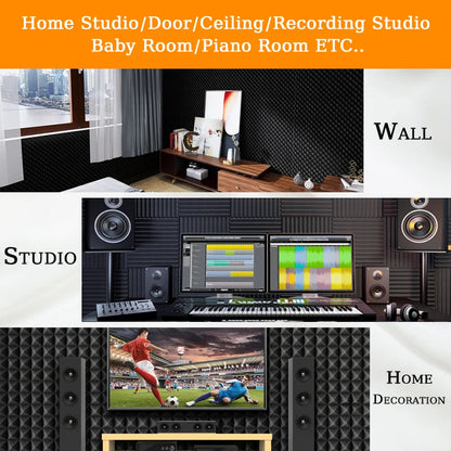 Decorative Acoustic Wall Panels - Premium Soundproof Foam for Studios, Offices & Home Spaces