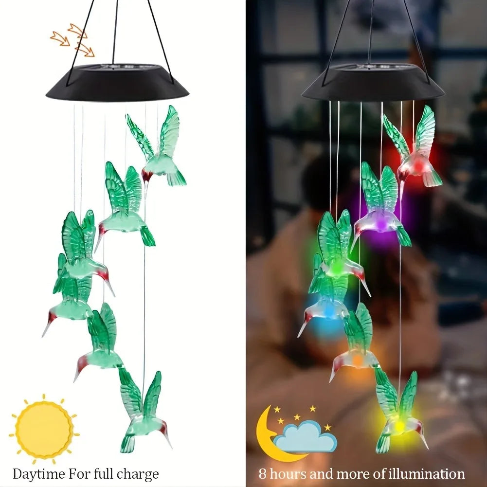 LED Color-Changing Solar Wind Chimes: Unique Outdoor Home Accessories for Garden and Patio Decor