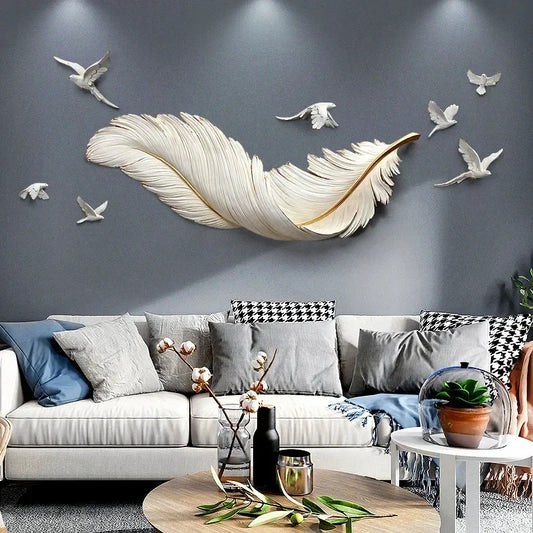 Modern Feather Multi-Panel Wall Art - Luxurious Home Decor with Free Worldwide Shipping