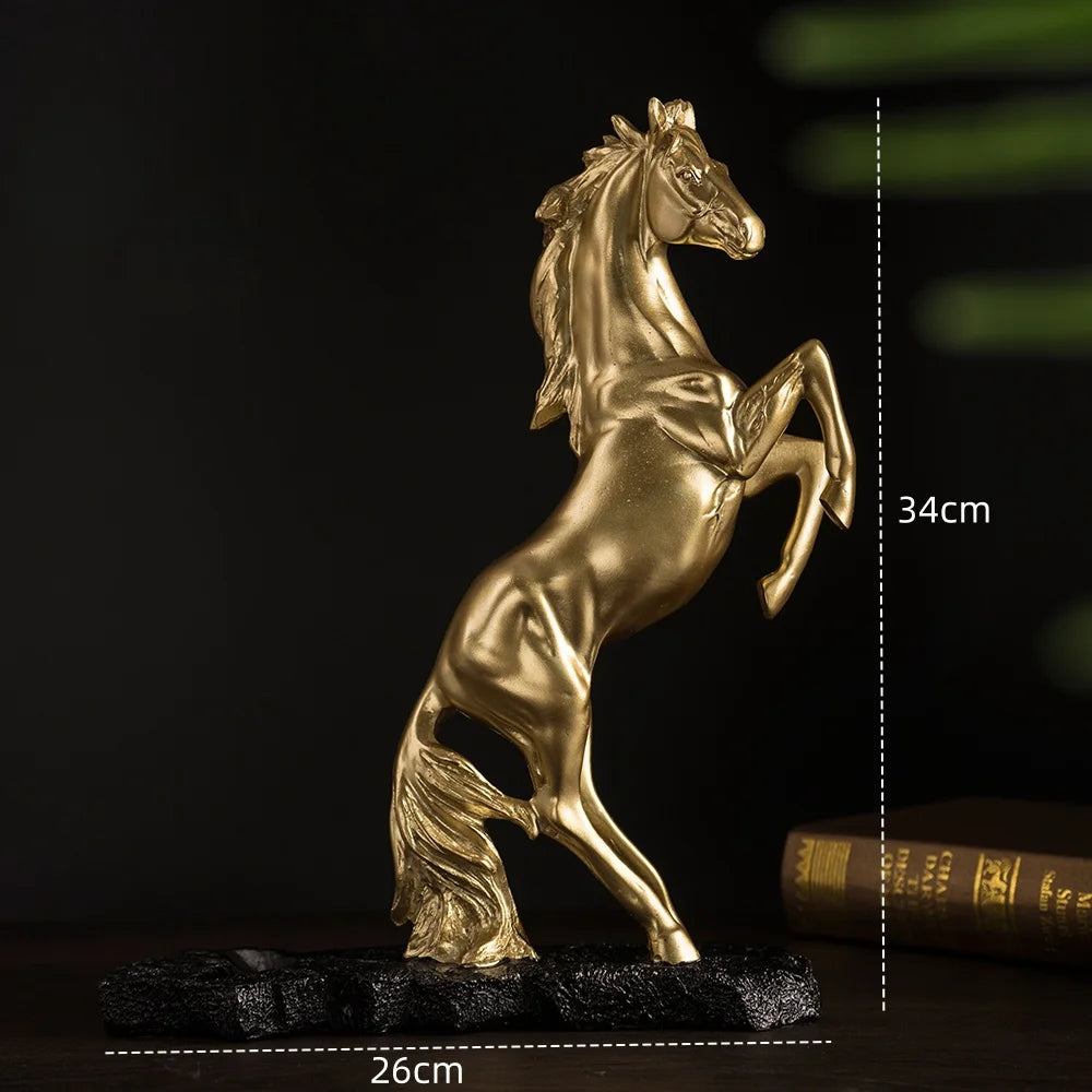 Unique Home Décor: Golden War Horse Wine Rack for Elegance and Functionality