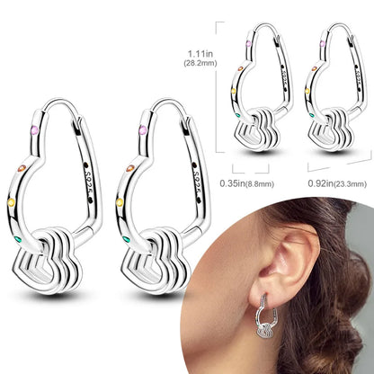 925 Sterling Silver Hoops Earrings Hypoallergenic Hoops Earrings With Zirconia Fashion High Quality Jewelry for Women Girls