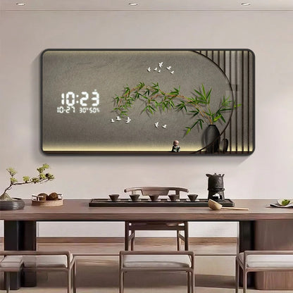 Luxury Digital Wall Clock with Calendar - Modern Home Decor for Living Room & Bedroom