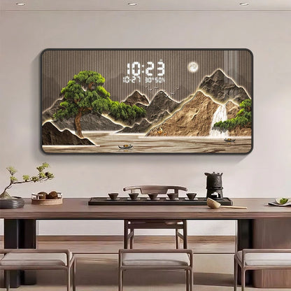 Luxury Digital Wall Clock with Calendar - Modern Home Decor for Living Room & Bedroom