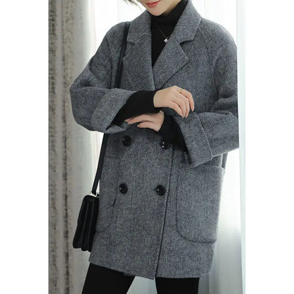 Cotton Padded Woolen Coat Women's Autumn and Winter New High-End