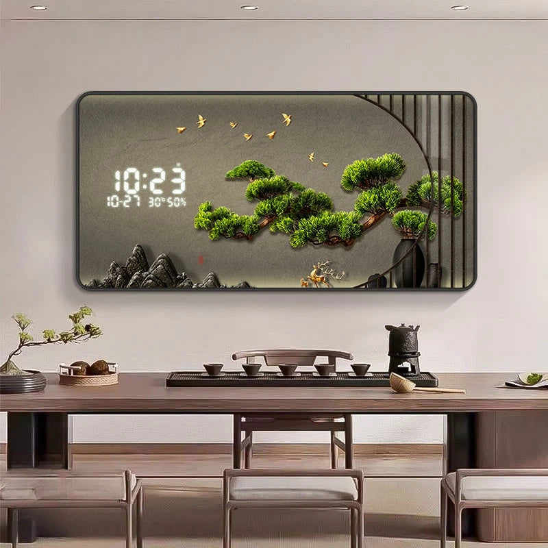 Luxury Digital Wall Clock with Calendar - Modern Home Decor for Living Room & Bedroom