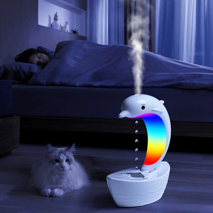 Transform Your Space with the Dolphin Anti-Gravity Water Droplet Humidifier: Bluetooth Speaker with Colorful Lights - Perfect Home Accessory