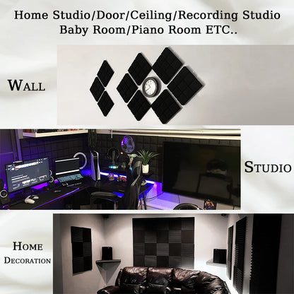 Decorative Acoustic Foam Panels for Soundproofing – Ideal Noise Reduction Solution for Home, Office, and Studio