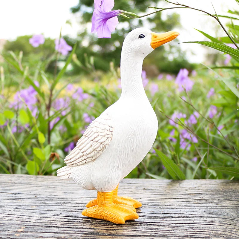 Decorative Wall Panels & Duck Figurines – Rustic Resin Animal Statues for Indoor & Outdoor Charm