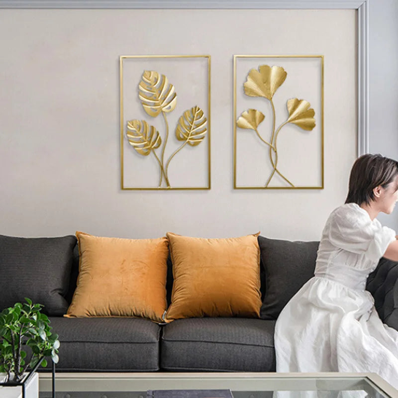 Nordic Metal Ginkgo Leaf Multi-Panel Wall Art – Elevate Your Home Decor with Modern Elegance