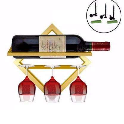 Unique Home Decor: Wall Mounted Wine Storage Rack – Sleek Metal Display for Bar & Home!