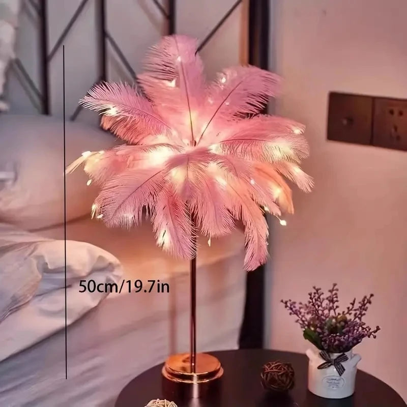 Transform Your Space with the LED Feather Table Lamp – Elegant Home Accessories for Every Room