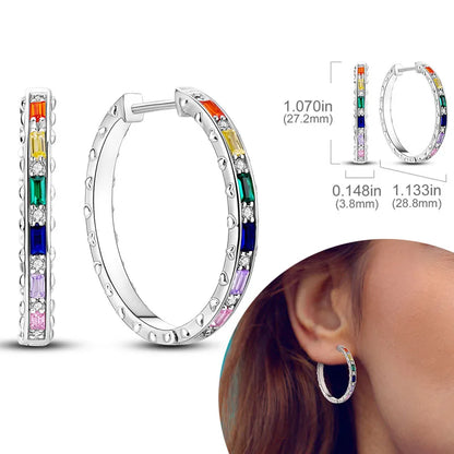 925 Sterling Silver Hoops Earrings Hypoallergenic Hoops Earrings With Zirconia Fashion High Quality Jewelry for Women Girls