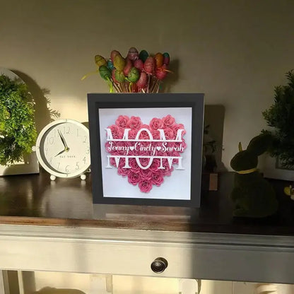 Elegant Wooden Flower Frame Display: Perfect Mother's Day Home Decor