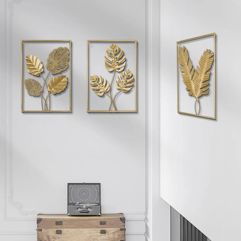 Nordic Metal Ginkgo Leaf Multi-Panel Wall Art – Elevate Your Home Decor with Modern Elegance