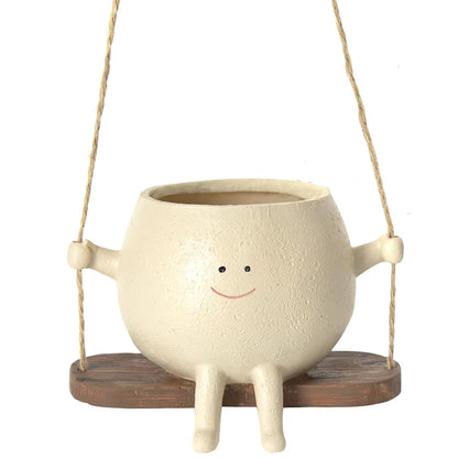 Lovely Swing Face Planter Pot - Unique Home Decor for Indoor & Outdoor Spaces