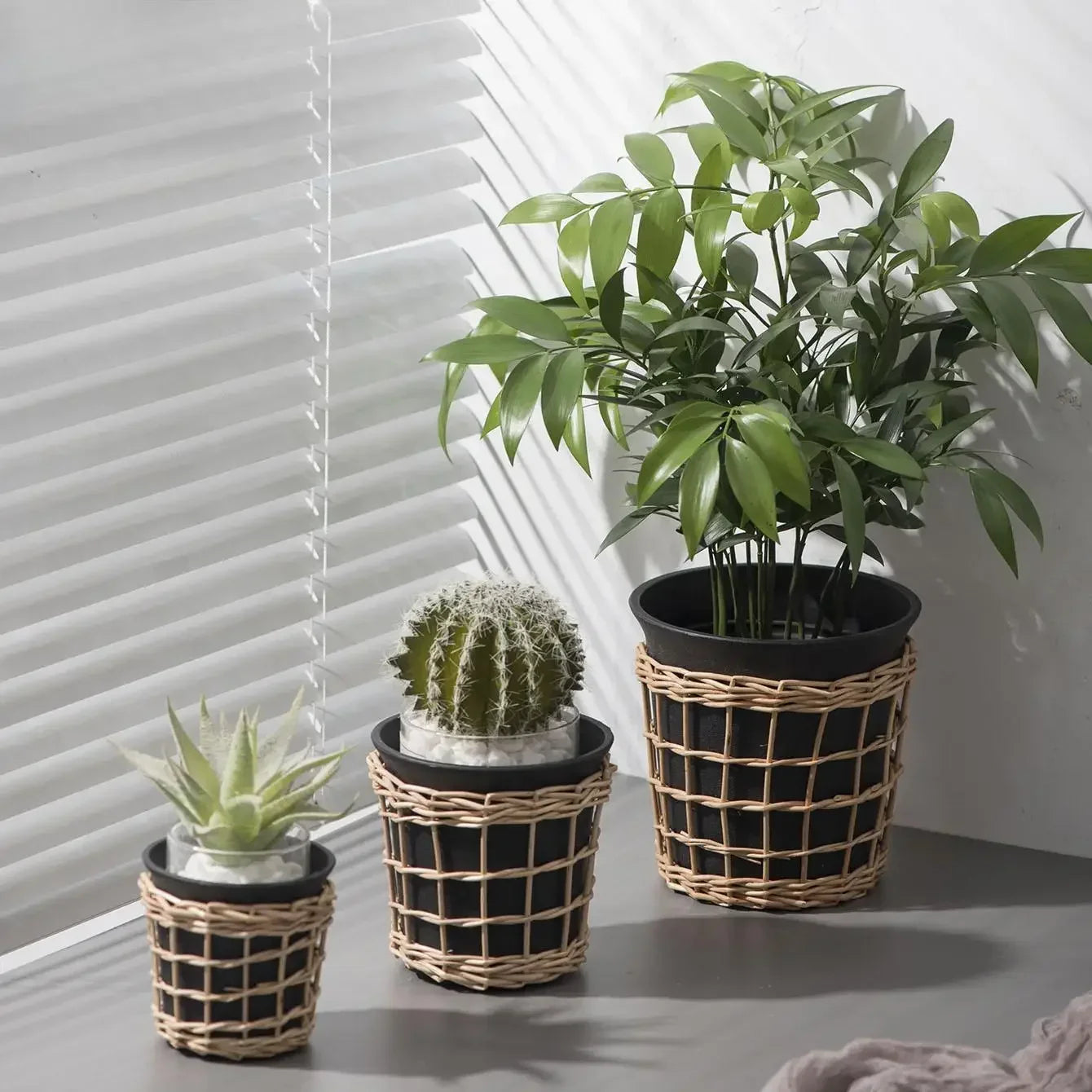 Transform Your Space with Unique Home Décor: Handmade Imitation Rattan Flower Pots