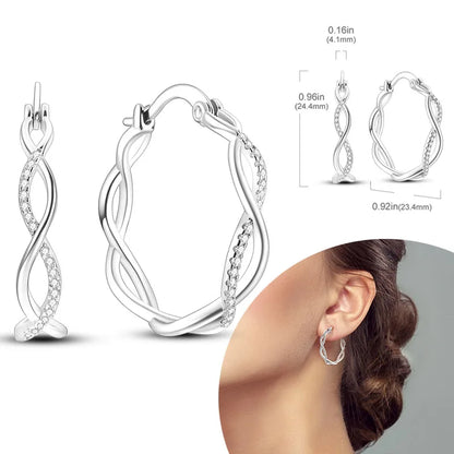 925 Sterling Silver Hoops Earrings Hypoallergenic Hoops Earrings With Zirconia Fashion High Quality Jewelry for Women Girls