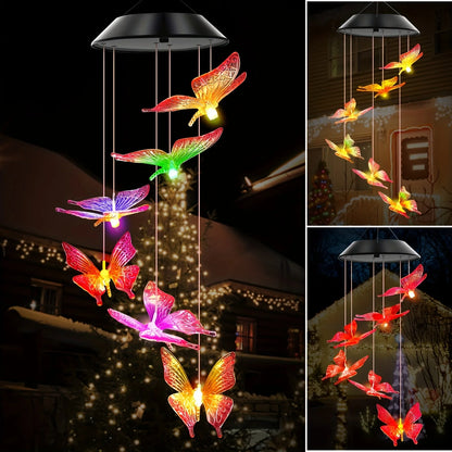 LED Color-Changing Solar Wind Chimes: Unique Outdoor Home Accessories for Garden and Patio Decor