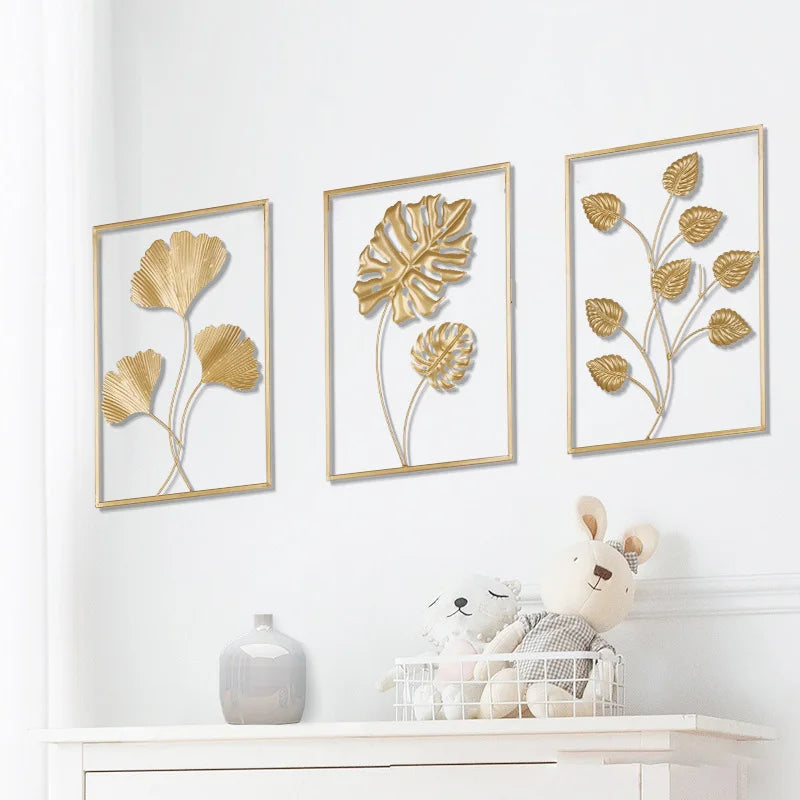 Nordic Metal Ginkgo Leaf Multi-Panel Wall Art – Elevate Your Home Decor with Modern Elegance