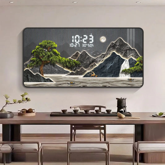 Luxury Digital Wall Clock with Calendar - Modern Home Decor for Living Room & Bedroom