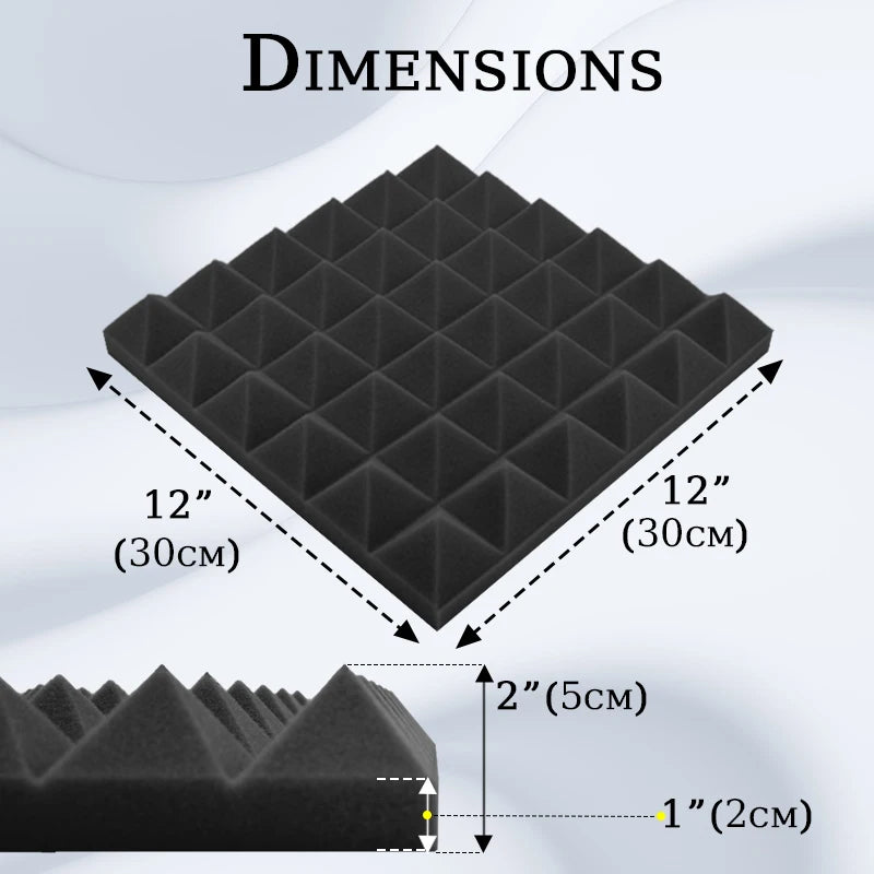 Decorative Acoustic Wall Panels - TOUO Pyramid Foam for Studio-Quality Soundproofing