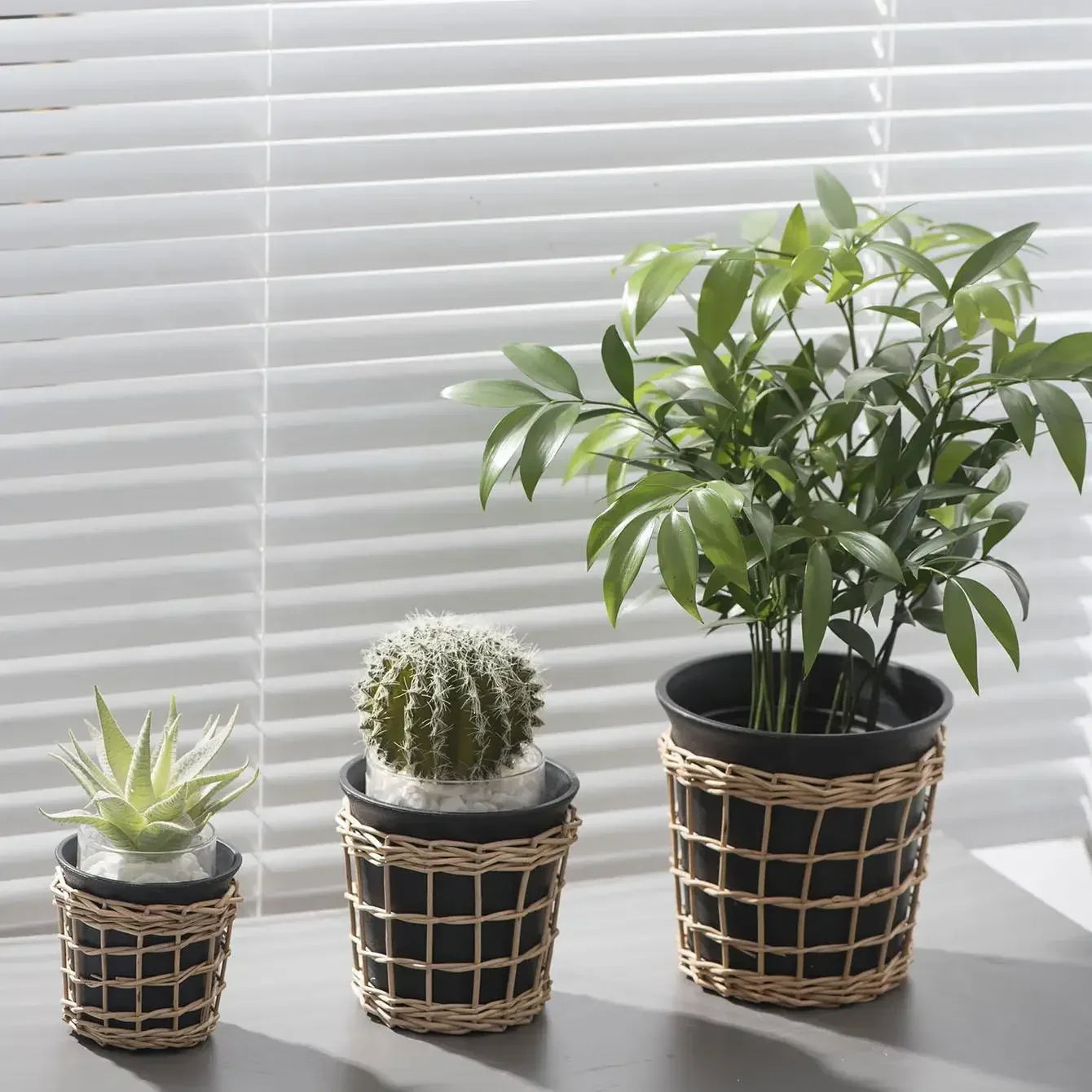 Transform Your Space with Unique Home Décor: Handmade Imitation Rattan Flower Pots