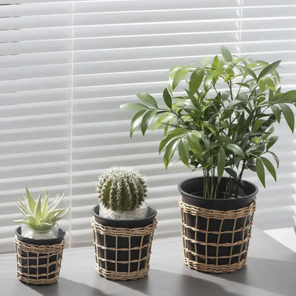 Transform Your Space with Unique Home Décor: Handmade Imitation Rattan Flower Pots