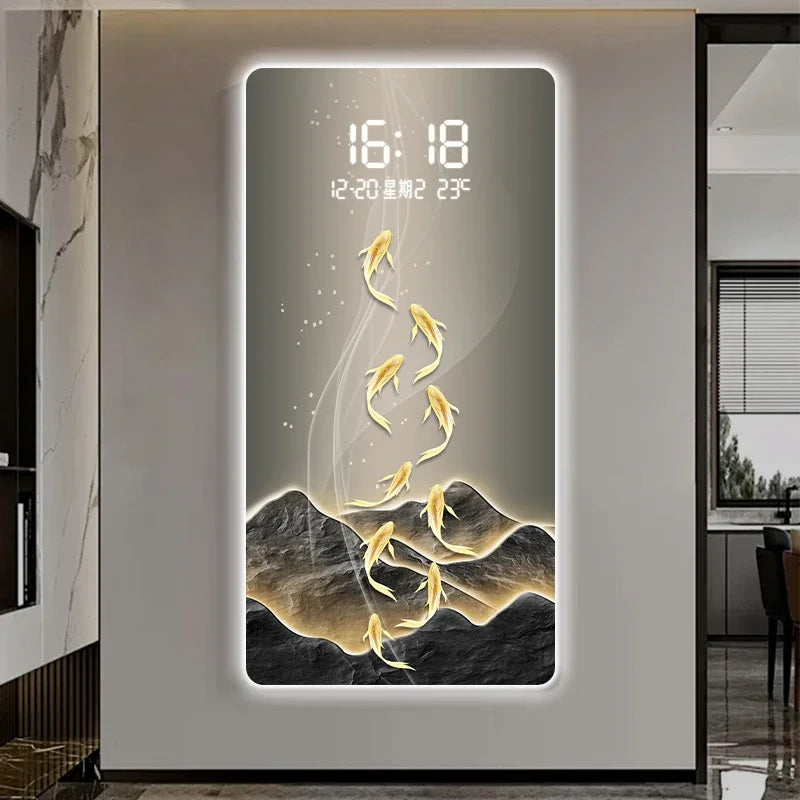 Elevate Your Space with the Nine Fish Decorative Wall Clock – A Perfect Blend of Art and Functionality