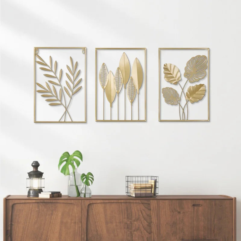 Nordic Metal Ginkgo Leaf Multi-Panel Wall Art – Elevate Your Home Decor with Modern Elegance