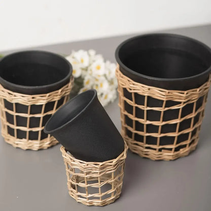 Transform Your Space with Unique Home Décor: Handmade Imitation Rattan Flower Pots