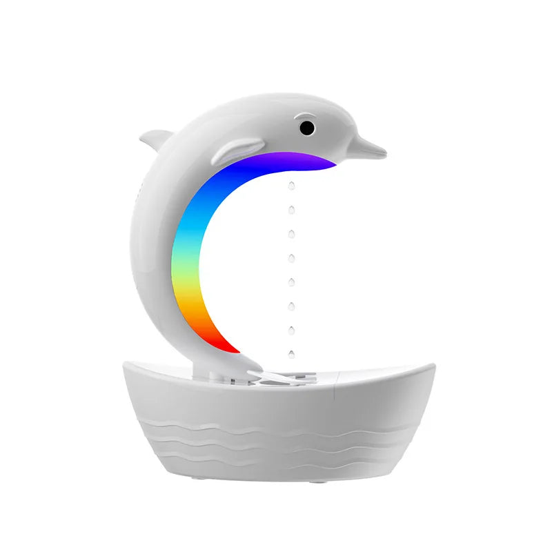 Transform Your Space with the Dolphin Anti-Gravity Water Droplet Humidifier: Bluetooth Speaker with Colorful Lights - Perfect Home Accessory