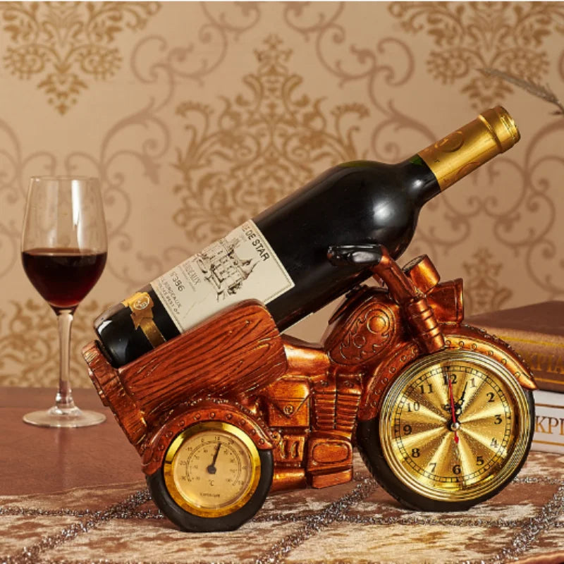 Handmade Wooden Motorcycle Wine Rack – Unique Home Accessories for Kitchen, Bar, and Living Room Décor