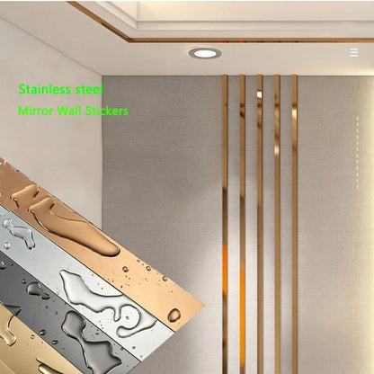 Elegant Gold Wall Sticker Stainless Steel Decorative Lines for Modern Home Decor