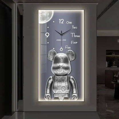 Creative Cartoon Bear LED Wall Clock – A Charming Home Accessory for Modern Spaces