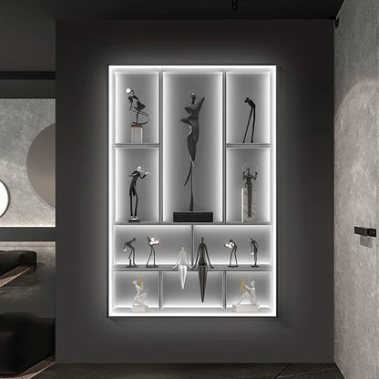 Modern LED Wall Art with Figures - Multi-Panel Decorative Lighting for Elegant Interiors