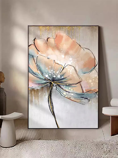 Transform Your Space with 100% Handpainted Knife Flower Oil Painting - Modern Wall Art for Home Decor