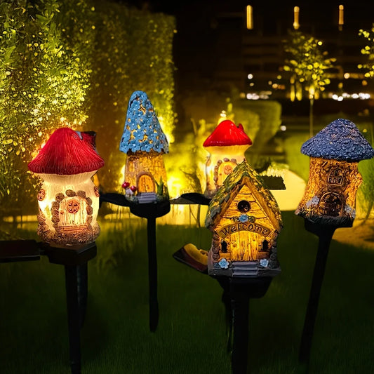 Solar Mushroom House Lights – Waterproof LED Garden Lamps for Lawn & Landscape Decoration