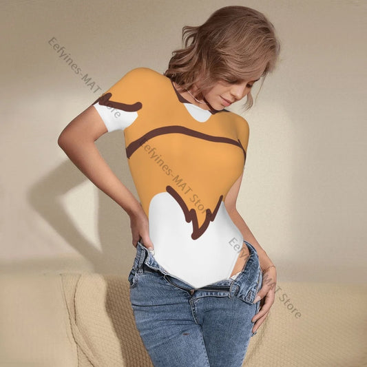 Woman Slim Bottoming Jumpsuit Cute Corgi Butt Female Short Jumpsuit Bodysiut Sexy Clothes