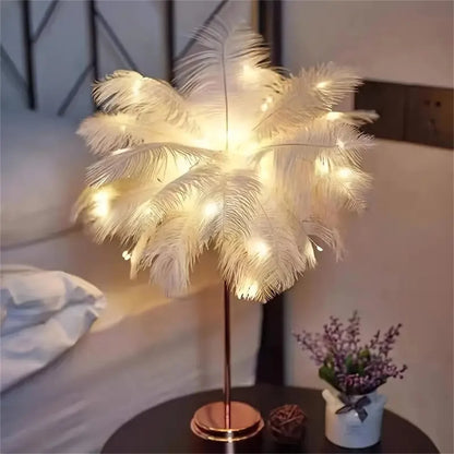 Transform Your Space with the LED Feather Table Lamp – Elegant Home Accessories for Every Room