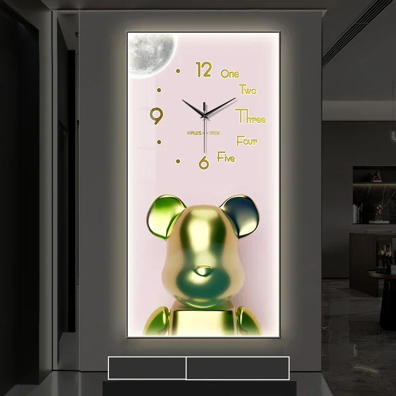 Creative Cartoon Bear LED Wall Clock – A Charming Home Accessory for Modern Spaces