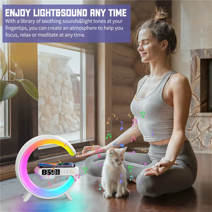 Multifunctional Wireless Charging Dock with Speaker and RGB Night Lamp: Your Home Accessories Upgrade