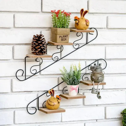 Retro Staircase Decorative Frame Wall Shelf